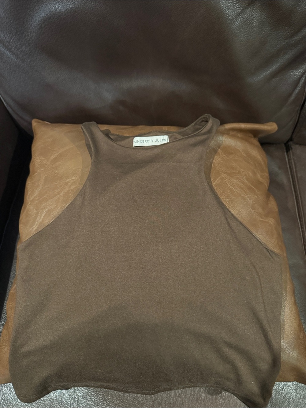 Sincerely Jules Brown Girls' Ribbed Tank Top
